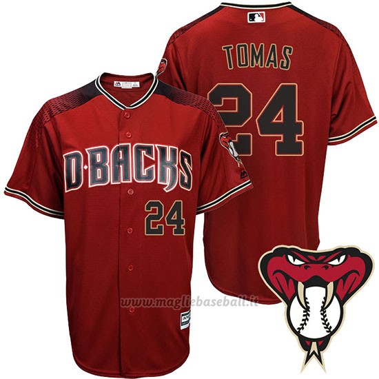Maglia Baseball Uomo Arizona Diamondbacks 24 Yasmany Tomas Rosso Alterner